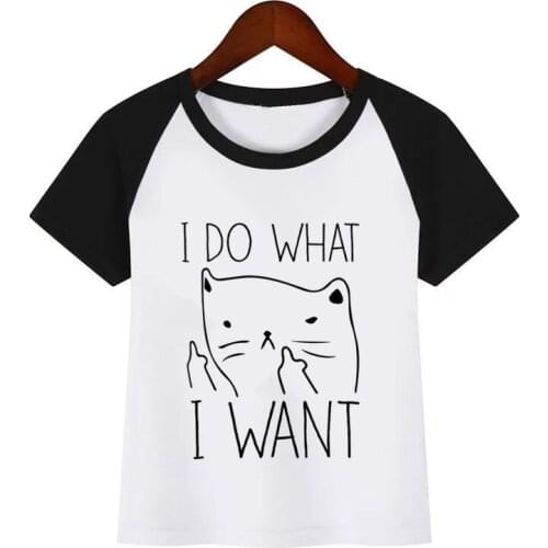 Children New Cartoon I Do What I Want Print Children T-shirt Baby Kids Funny Clothes Children Summer T-shirt