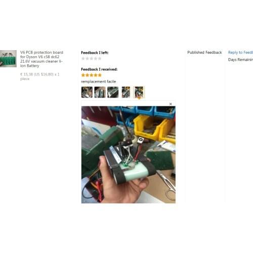 DIY BMS V6 PCB protection board for Dyson V6 21.6V vacuum cleaner li-ion Battery