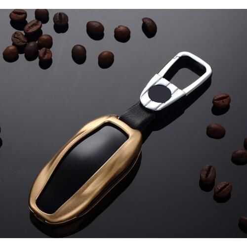 For Tesla Model S Model 3 Remote Car Key Case Cover keychian Aluminum Alloy Key Shell Holder Protector Car Styling Accessories