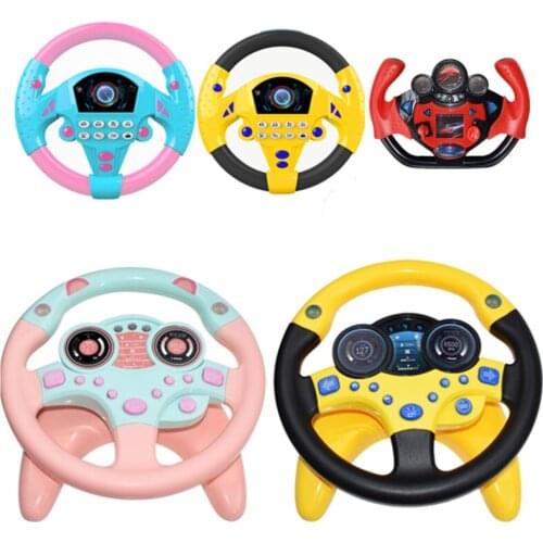 Eletric Simulation Steering Wheel Toy with Light Sound Baby Kids Musical Educational Copilot Stroller Steering Wheel Vocal Toys