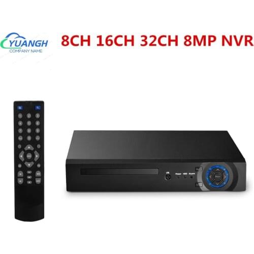H.265 8CH 16CH 32CH 8MP NVR Face Detection XMEye APP ONVIF Surveillance 8MP IP Camera Video Recorder For IP CCTV Camera System