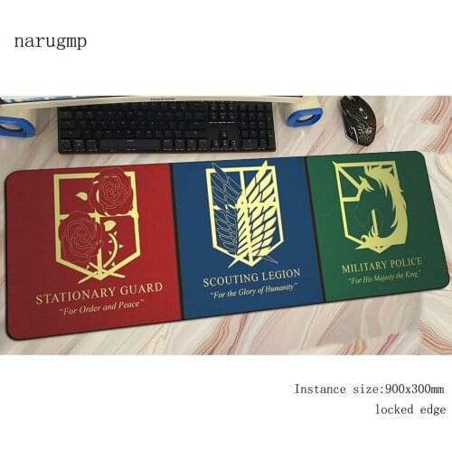 Attack on titan padmouse 900x300x2 gaming mousepad game Mass pattern mouse pad gamer computer desk home mat notbook mousemat pc
