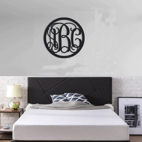 Circle Vine Monogram Unfinished Wood Letters Cutout DIY Decor Nursery