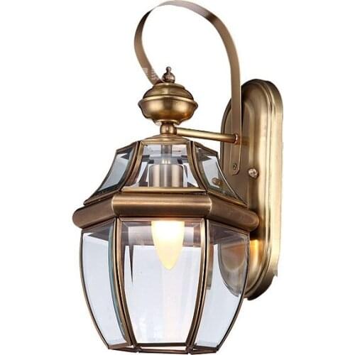 European style all copper lamp waterproof outdoor outdoor balcony aisle porch lamp copper wall lamp