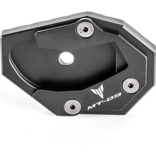 Motorcycle CNC Side Foot Kickstand Stand Extension Plate Modified Pad Plat Black Silver For Yamaha MT-09 MT09 FZ-09 FZ09