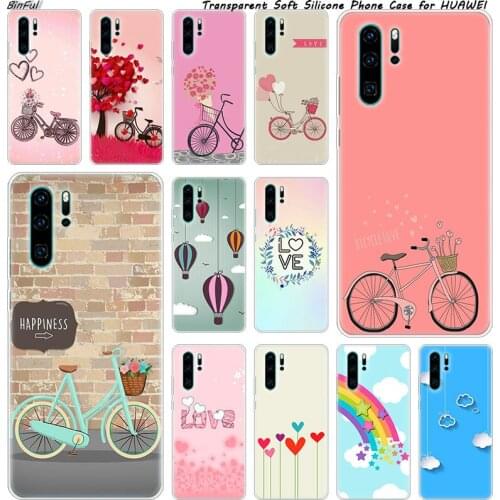 Cycling lovers Soft Silicone Phone Case for Huawei P30 P20 Pro P10 P9 P8 Lite 2017 P Smart Z Plus 2019 NOVA 3 3i Fashion Cover