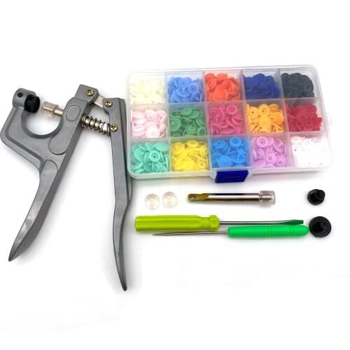 150/360/408 Set T5 Fastener Plastic Snap Button With Snaps Pliers Tool Kit Resin Button Press Stud for DIY Clothes Handmade