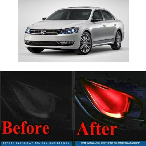 4pc CF style stickers on cars interior inside door handle atmosphere lamp for vw polo passat b5 b6 golf 4 touran t5 tiguan