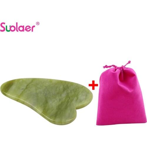 Natural Jade Guasha Stone Board Massage Rose Quartz Guasha Plate Jade Face Massager Scrapers Tools For Face Neck Back Body Legs