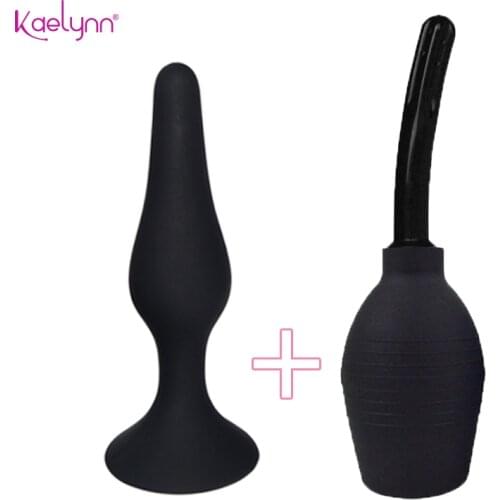 Newest Anal Butt Plug Sex Toys for Women Anal Vaginal Cleaner Syringe Douche Enema Colon Irrigation Clean Anus Toys Sex Products