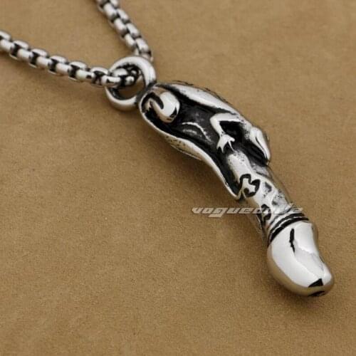 Huge Phallus Phallic Pendant 316L Stainless Steel Mens Biker Rocker Punk Style 6H014 Steel Necklace 26inch