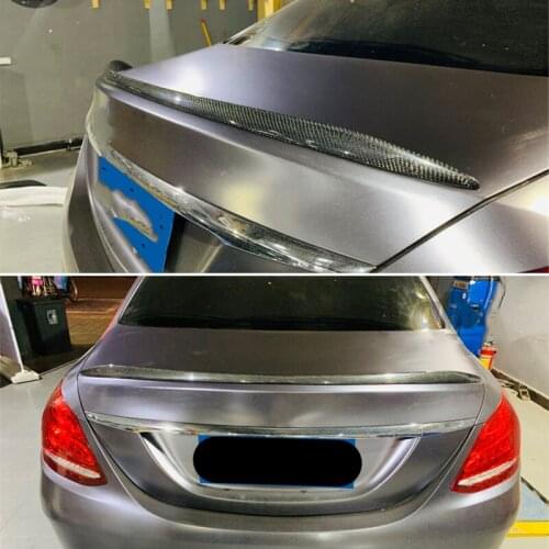 Use For Benz C Class W205 Spoiler 2015--2019 Year Sedan 4-door Glossy Real Carbon Fiber Rear Wing C63 Style Accessories Body Kit
