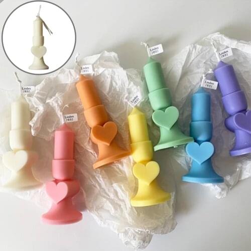 Heart Shaped Candle Holder Candle Silicone Mold Korean Style Candlestick Aromatherapy Resin Mold Diy Handmade Soap Candle Making