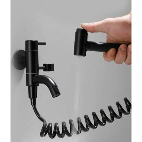 G1/2 Handheld Bidet Sprayer Black Alloy Toilets Bidets High Pressure Sprayer Shower Faucet For Wash Ass Bathroom Accessories