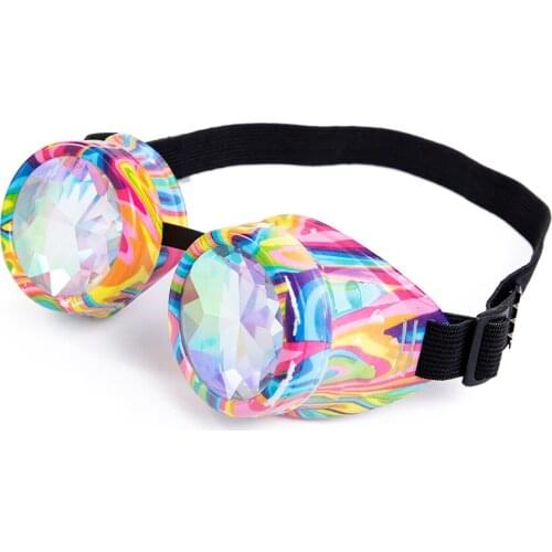 Steampunk Sunglasses Rave Retro Men Women Rainbow Glasses Goggles Cosply Steampunk Goggles Crystal Glass Lens
