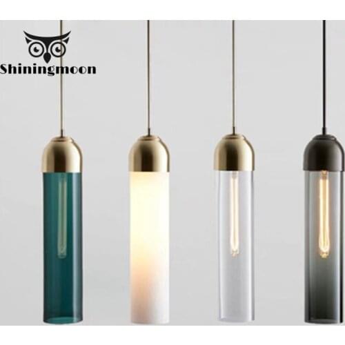Modern Creative Glass Strip Pendant Lights Nordic LED Dinning Room Living Room Pendant Lamp Bar Coffee Store Home Decor Hanglamp