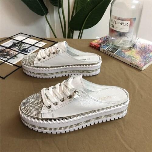 Genuine Leather Special Women outdoor Home Slipper Women Flat Slippers Slip On Fashion Luxury Loafers zapatos de mujer туфли жен