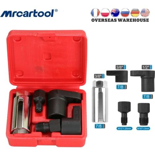 5Pcs Oxygen Sensor Socket Wrench and Tread Chaser Tool Kit Fit For All Auto O2 Socket Removal and Installation Car Repair Tool