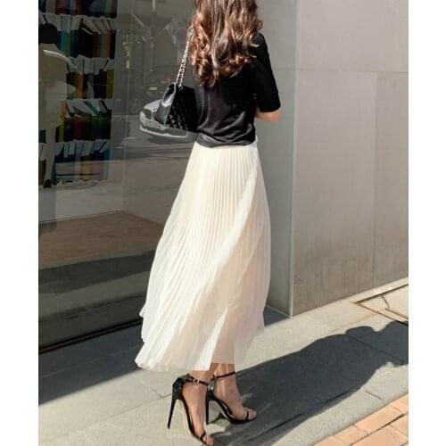 A-line Pleated Skirt Female Summer New Style Slim Accordion Pleated Umbrella Skirt Large-length Elegant Chiffon Light Skirt