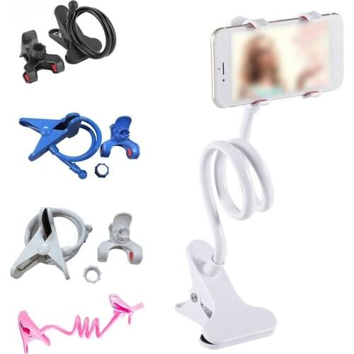 Universal Mobile Phone Gooseneck Stand Holder Stents Flexible Bed Desk Table Clip Bracket for Phone Holder Arm