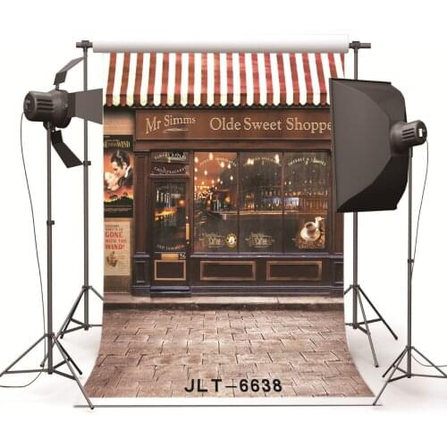 Old Coffee Shop Vinyl Photography Background fotografia Computer Printed Children Wedding Photography Backdrops for Photo Studio