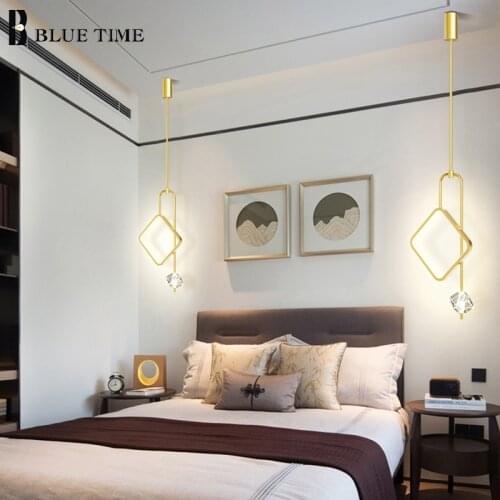 Gold Home Modern Pendant Light For Bedside Pendant Lamps 110v 220v For Living Room Bedroom Dining room Indoor Led Hanging Lamp