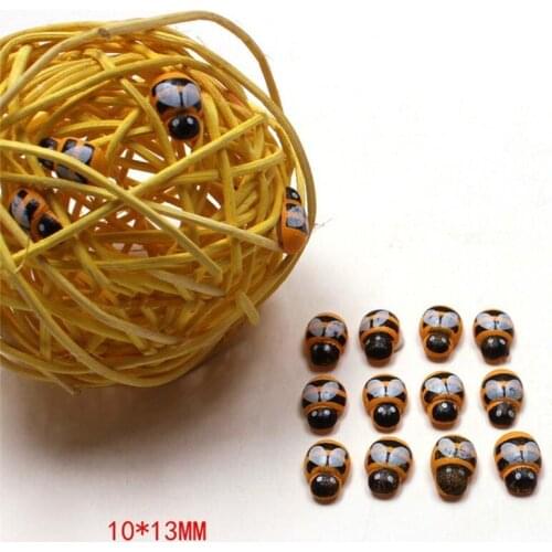 100PCS 3D Mini Bee Wooden Stickers DIY Fridge Wall Decoration Scrapbooking Clothing Cute Wood Bees Toys
