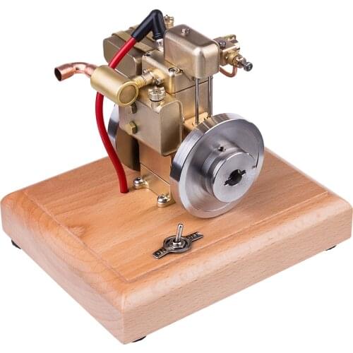 2.6cc Mini Water-Cooled Single-Cylinder 4-Stroke Gasoline Engine Internal Combustion Engine Model With Wooden Base For Children
