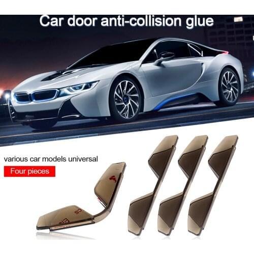 4 Pieces Car Door Side Anti-collision Sticker Edge Protector Decal PVC Soft Protective Strips Auto Door Stickers car accessories