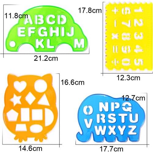 4PCS Creative Spirograph Drawing Toys Set Designs Drawing Board ABC Number For Painting Learning Art Early Educational Toy