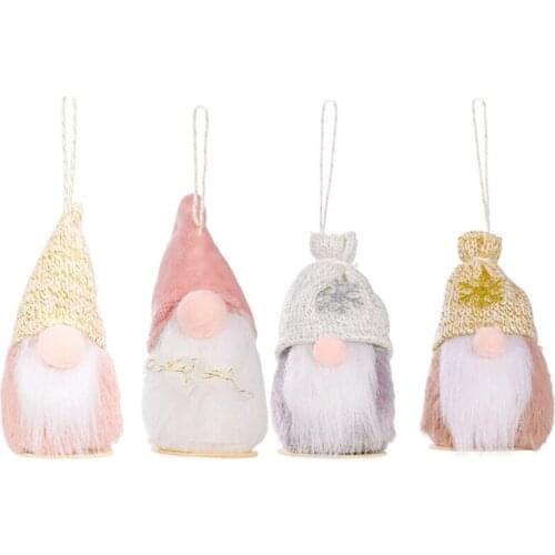 New Christmas Ornaments Round Bottom Faceless Doll Ornaments Christmas Tree Doll Ornaments, 4PCS
