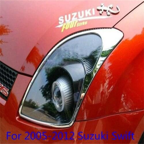 ABS Chrome Front Rear Trunk Headlight Tail Light Lamp Cover Trim Styling Garnish Bezel Molding For 2005-2012 Suzuki Swift