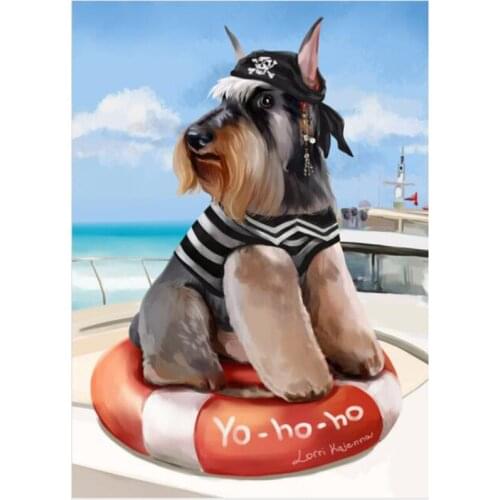 New Cartoon Animal Dog 5D DIY Full Round Diamond Painting Cross Stitch 3D Embroidery Rhinestone Mosaic Home Decor Art Y1719