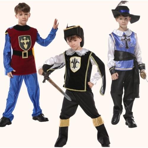 Kid children Halloween King knight Costumes The prince of Rome Samurai Costumes Warrior Cosplay Games uniforms boy Clothing