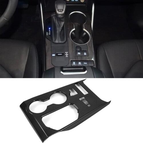 For Toyota Highlander 2020 2021 2022 ABS Carbon Fiber Car Gear Shift Knob Frame Panel Decoration Cover Trim LHD Styling