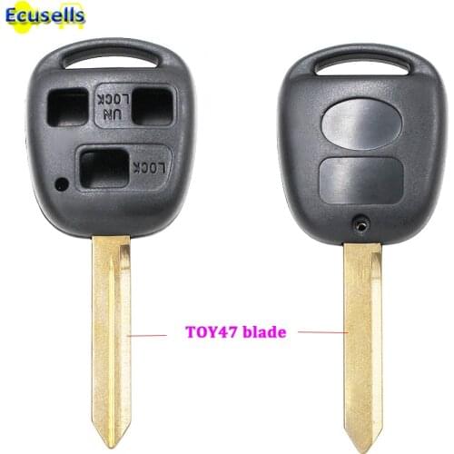 FOR TOYOTA YARIS HIACE COROLLA AVENSIS CAMRY 3 BUTTON REMOTE KEY FOB CASE TOY47 uncut blade
