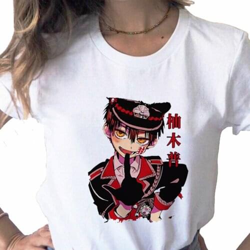 Shaman Anime Toilet Bound Hanako Kun print ladies T-shirt casual basics O-collar white shirt short sleeve ladie Tshirt,Drop Ship