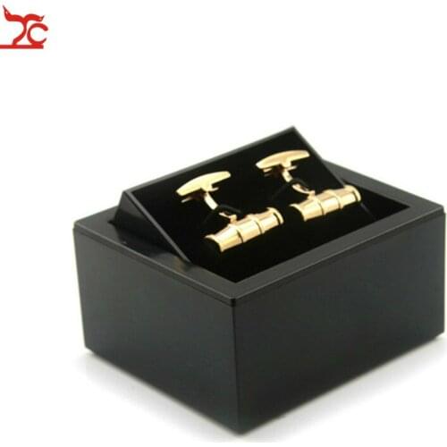 Degrees Black Plastic Cufflinks Box Men Shirt Cufflinks Carrying Case Cuff Link Flip Cover Organizer Boxes 8*7.5*4.5cm