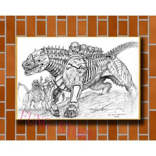 K086 Science Fiction Mech Warrior Robot Monster Originality Custom Silk Poster Home Deco Wall Art Christmas Gift