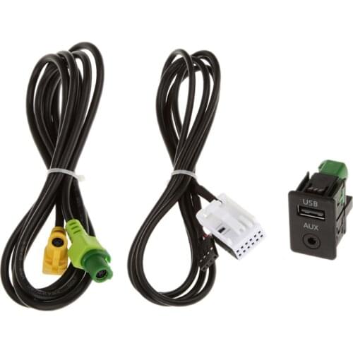 Aux Switch Socekt & USB Wire Cable For BMW 3 5 Series E87 E90 E91 E92 X5 X6