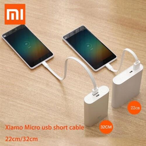 22/32cm Original xiaomi powerbank cable Micro USB short Charging Data Cable For Power bank Cable Android microUSB cabel cord