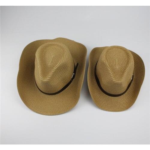 Adult And Children Classic Cattleman Straw Cowboy Hat White Beige Khaki Brown Colors For Man Woman