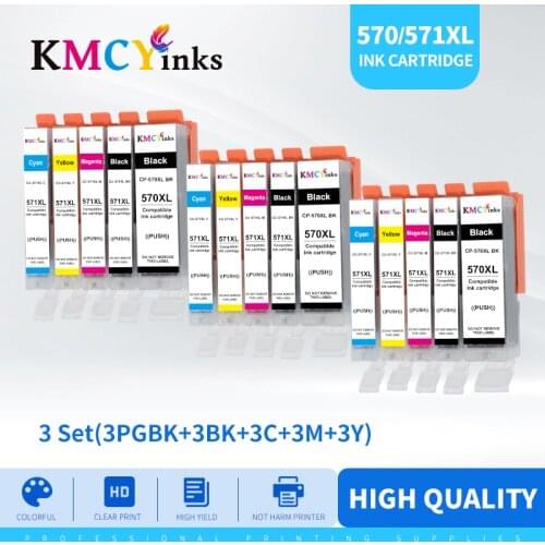 KMCYinks PGI-570xl PGI570 570xl PGI-570 CLI-571 Compatible Ink Cartridge For Canon PIXMA MG5750 MG5751 MG5752 MG5753 MG6850