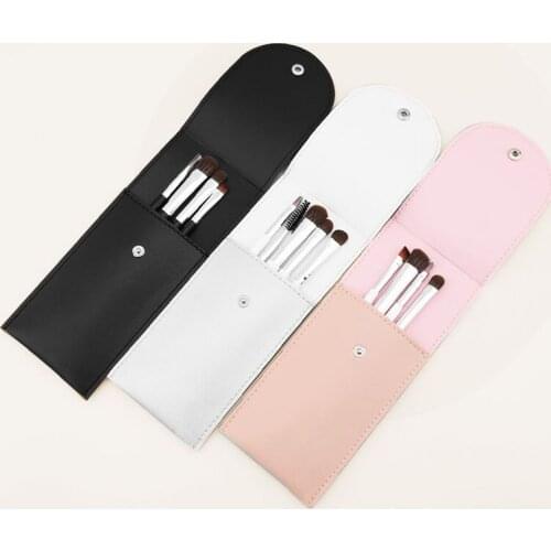 New Cosmetic Brush Case Women Makeup Bag Travel Portable Organizer With Button PU Leather Waterproof Makeup Bag Insert