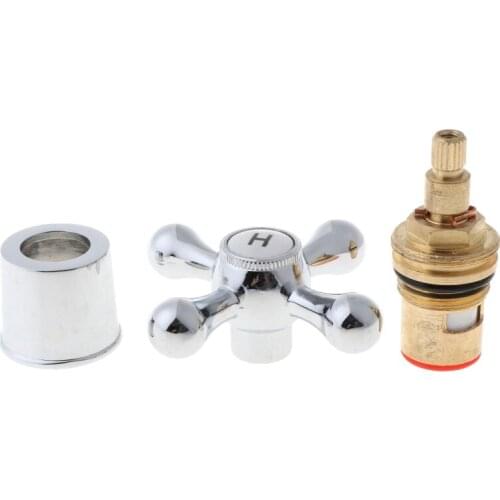 1Set Copper Cross Handle Bath Sink Faucet Handle for Kitchen Bathroom Sink Water Faucet Mixer Accessories Kit