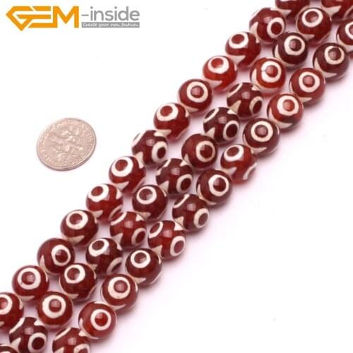 Fashion Popular Round Dzi Tibet Agates Beads For Jewelry Making 15inches DIY Bracelet Necklace Gift