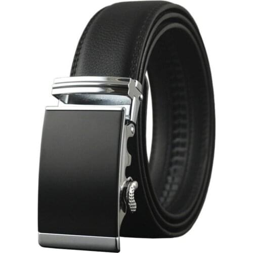 Mens Belts 100% Genuine Leather Luxury with Automatic Buckle 2020 Fashion Cowboy Mens Wide Belt Long Black Brown Male Belt