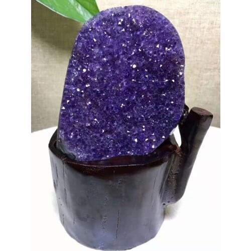 Natural amethyst cave decoration demagnetization town house purification treasure pot crystal cave stone feng Shui porch