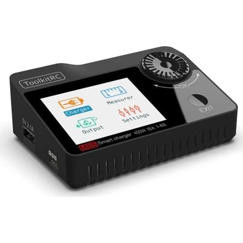 New ToolkitRC M8S 400W 18A 2.4 TFT inch Color LCD Screen Balance Charger Discharger for 2S - 8S Lipo For Rc racing drone battery