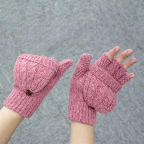 New Ladies Clamshell Gloves Fashion Twist Clamshell Dual-use Warm Gloves High-quality Half-finger Female Gloves For Female